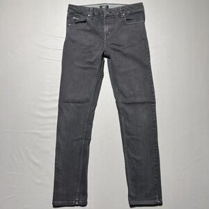 Obey Men's Black Washed Stretch Mid Rise‎ Denim 5-Pocket Straight Jeans Size 32